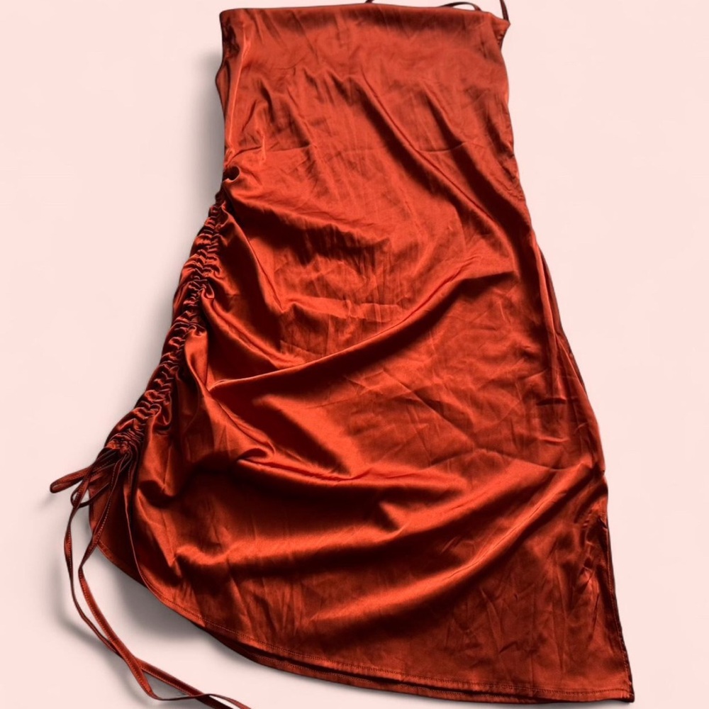SHEIN Rust Satin Dress